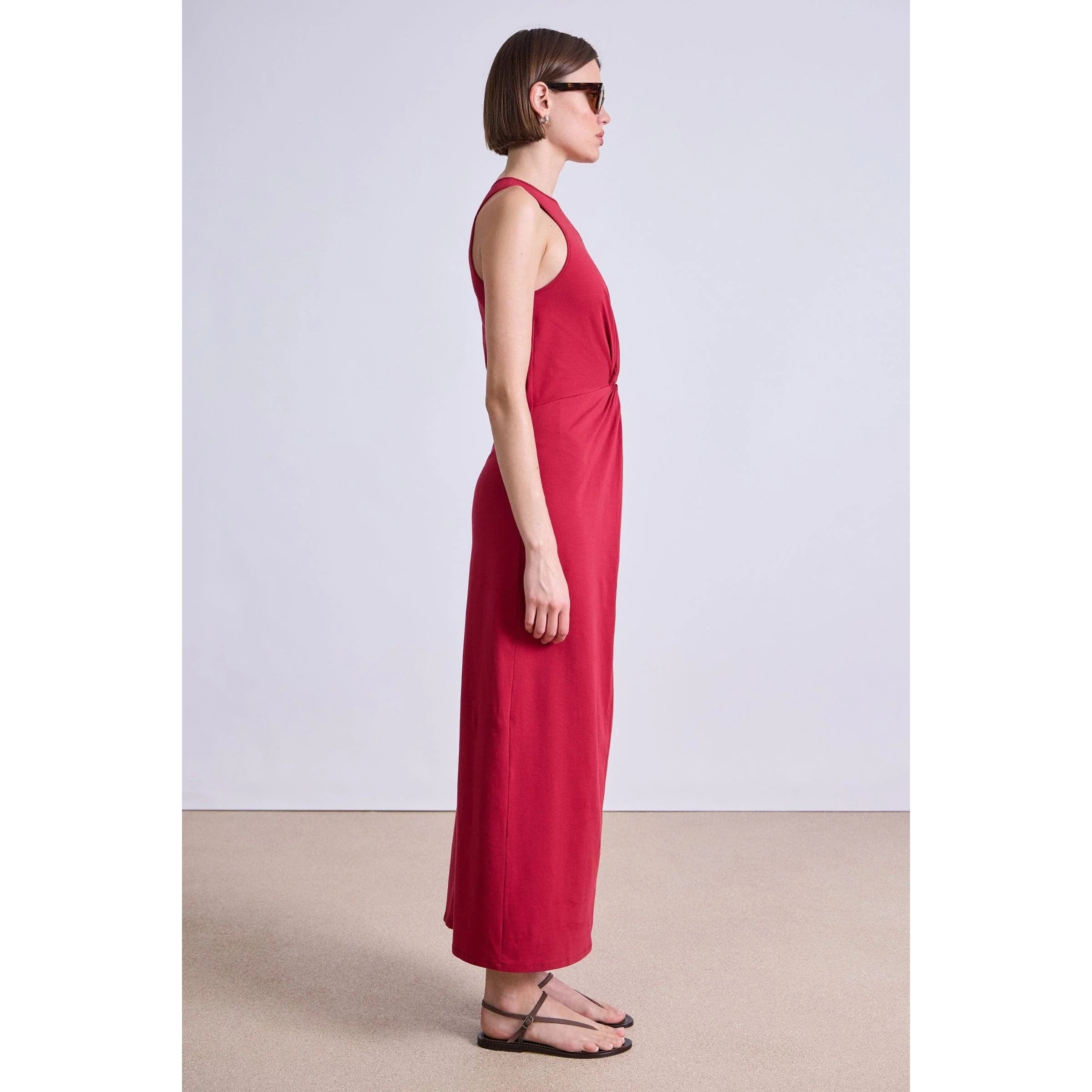 Apiece Apart Magna Twisted Tank Dress - Rumba Red - Image 4