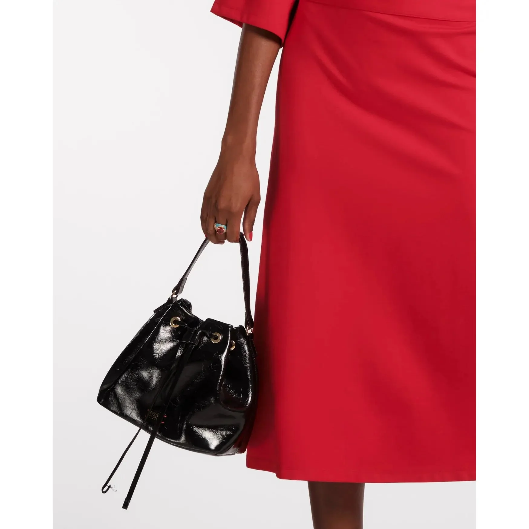 Frances Valentine Medium Minnie Bucket Bag - Black - Image 2