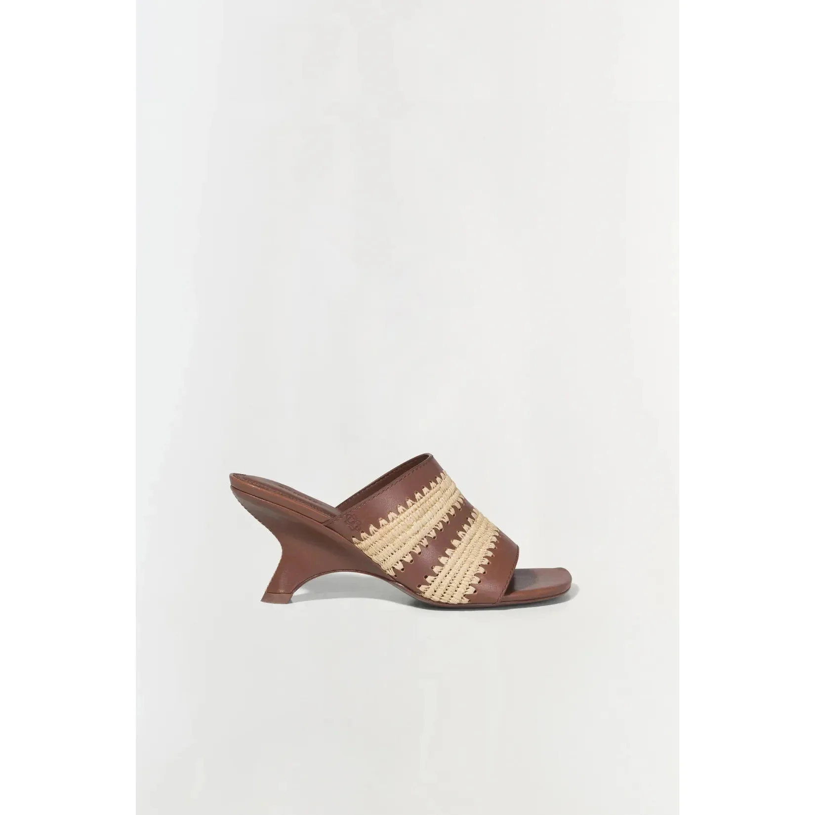 Jonathan Simkhai Shadow Mule Raffia Sandal - Sable - Image 3