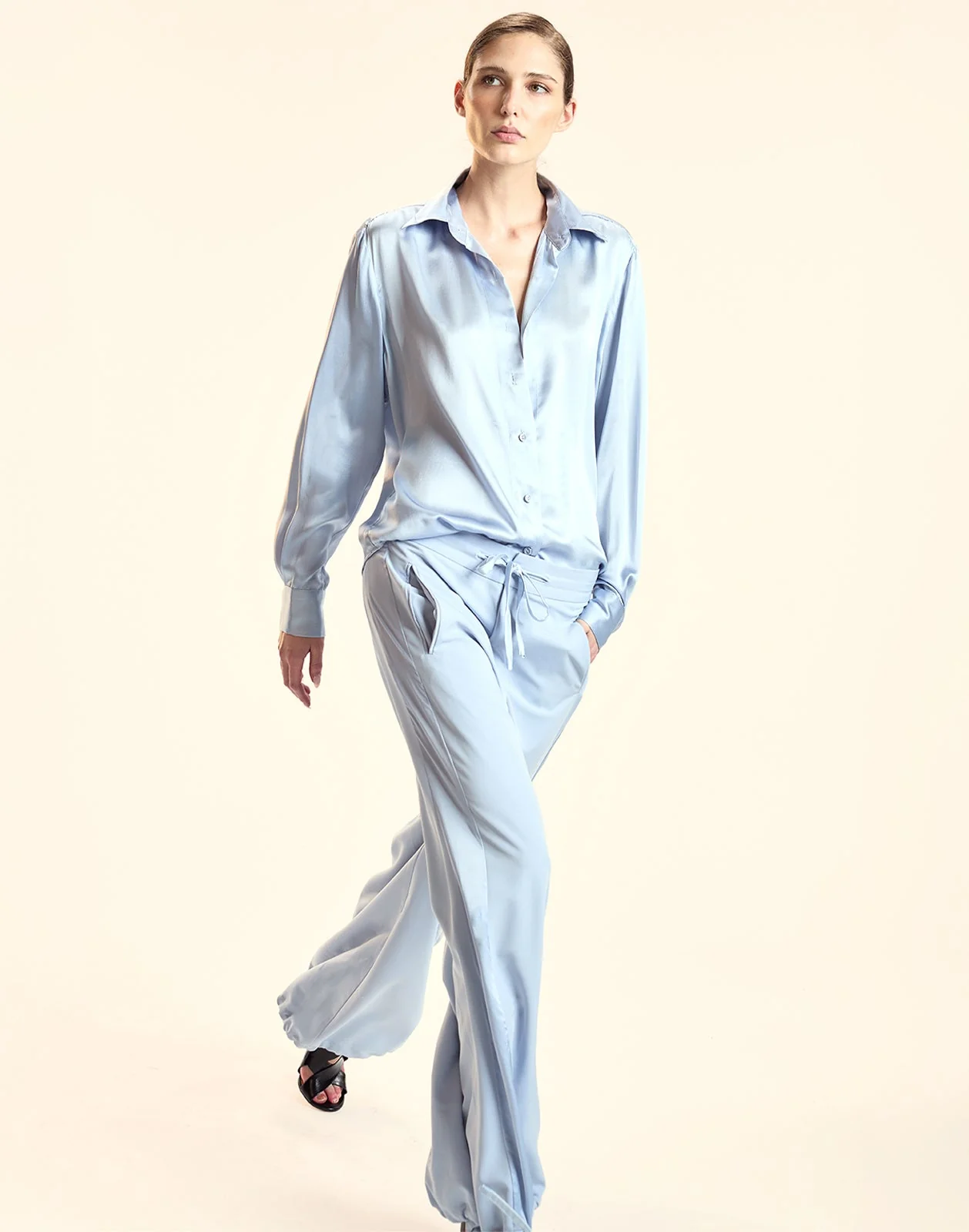 Cynthia Rowley Collectible Silk Shirt - Blue - Image 3