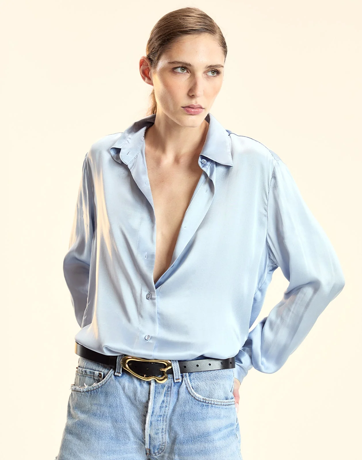 Cynthia Rowley Collectible Silk Shirt - Blue - Image 4