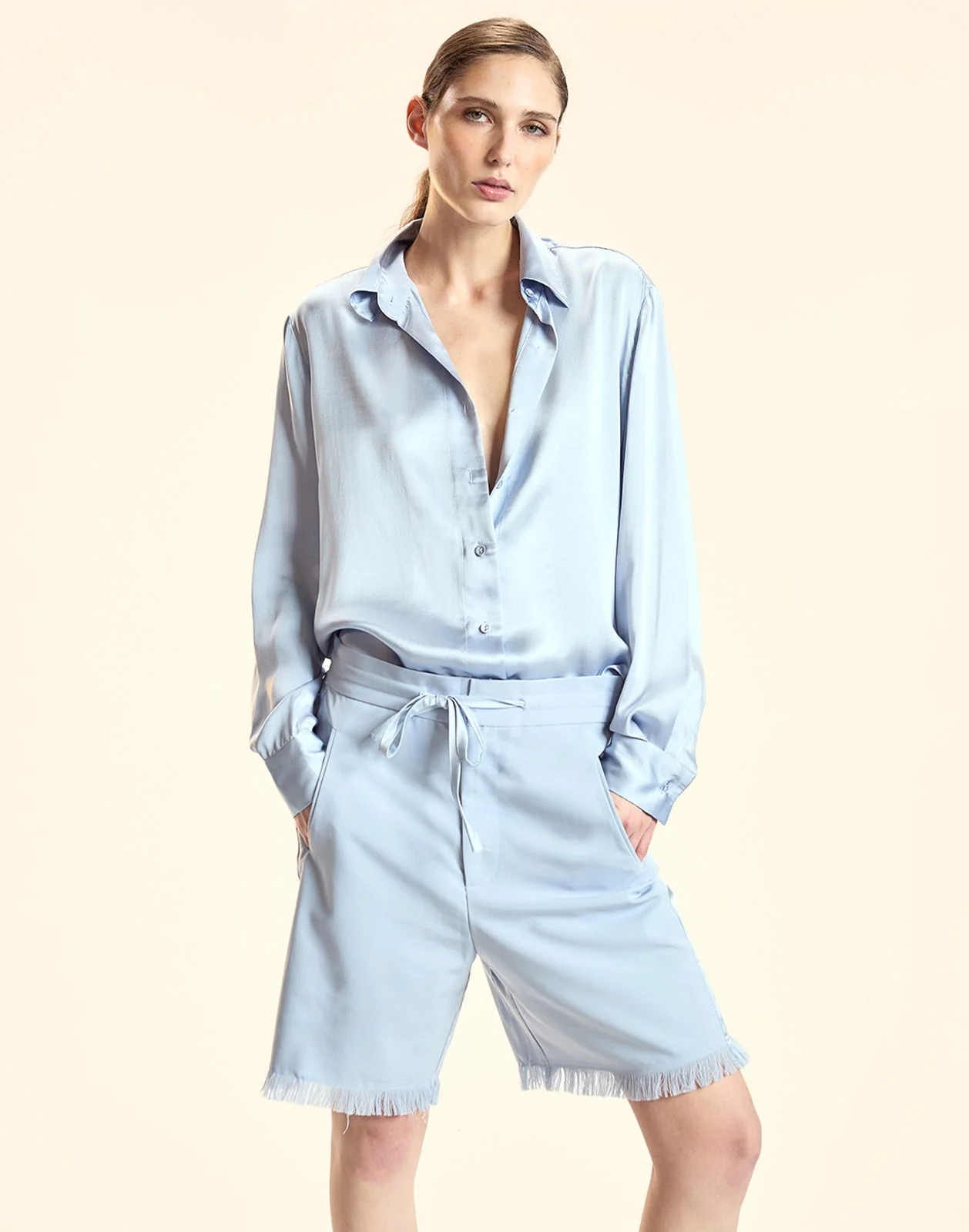Cynthia Rowley Collectible Silk Shirt - Blue - Image 6