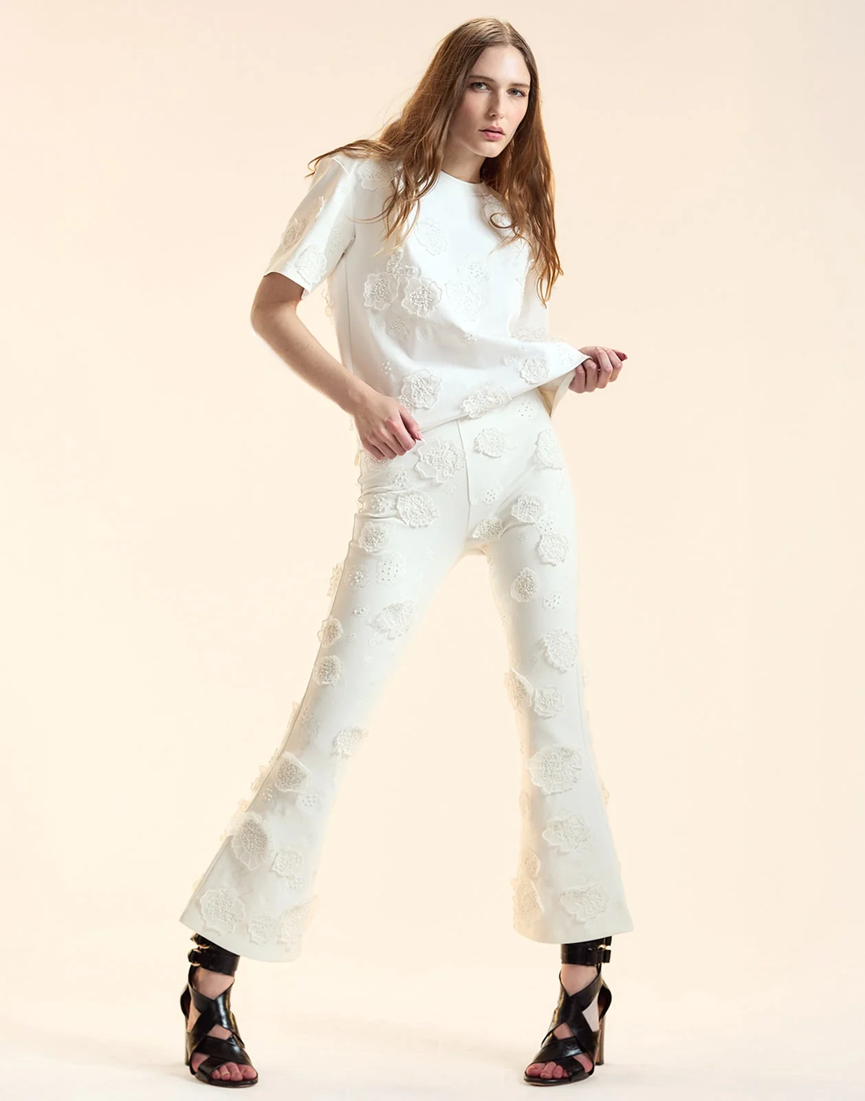 Cynthia Rowley Pop Floral Applique Top - White - Image 2