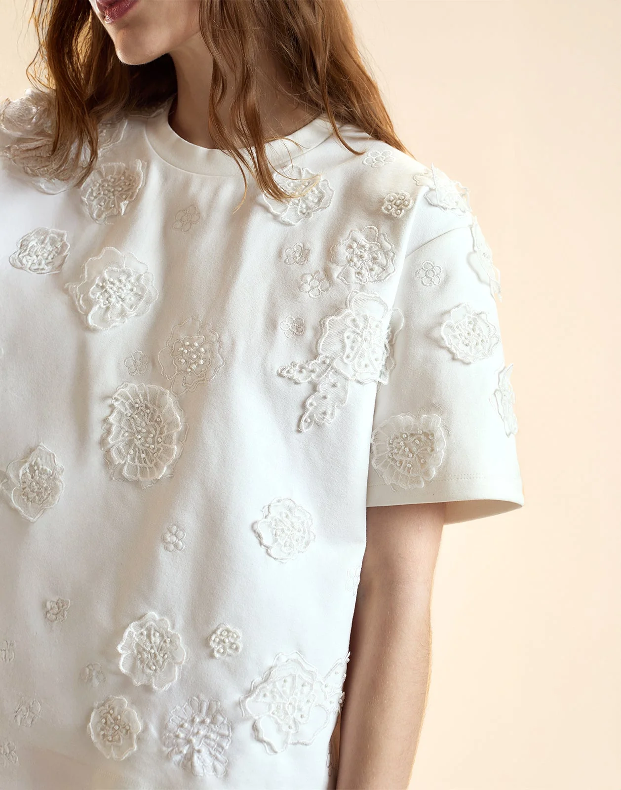 Cynthia Rowley Pop Floral Applique Top - White - Image 6
