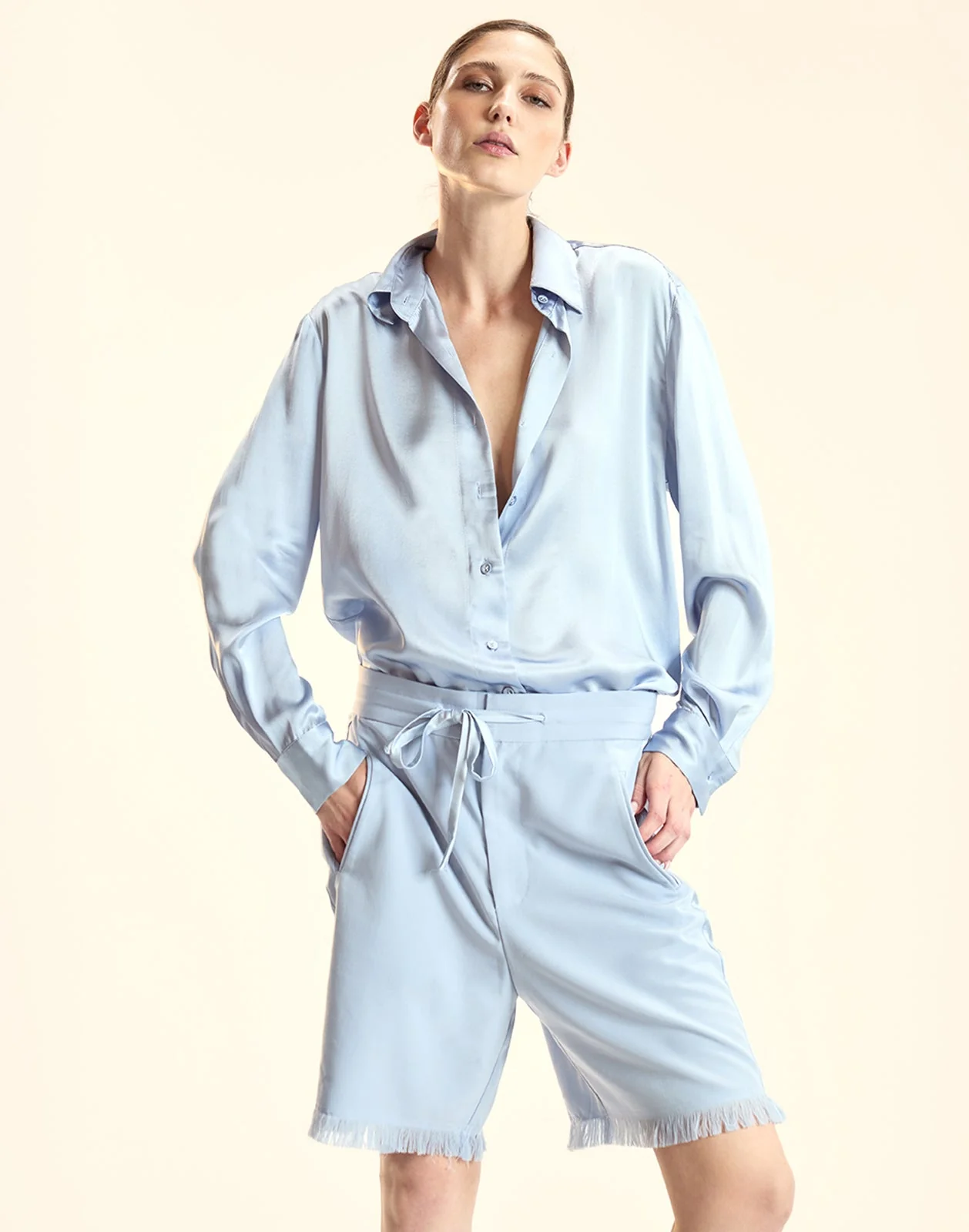Cynthia Rowley Tux Short Shorts - Blue - Image 2