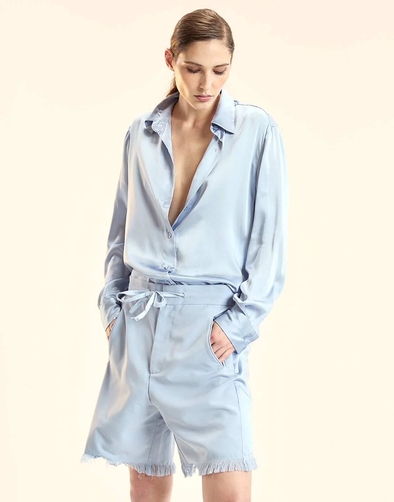 Cynthia Rowley Tux Short Shorts - Blue - Image 3