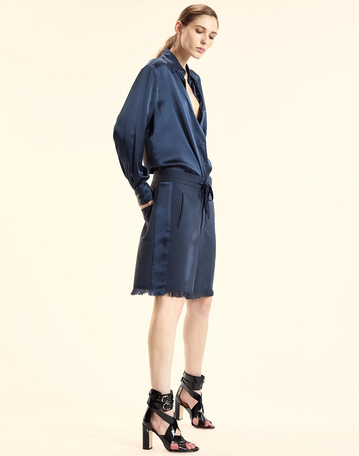 Cynthia Rowley The Tux Short Shorts - Navy - Image 4