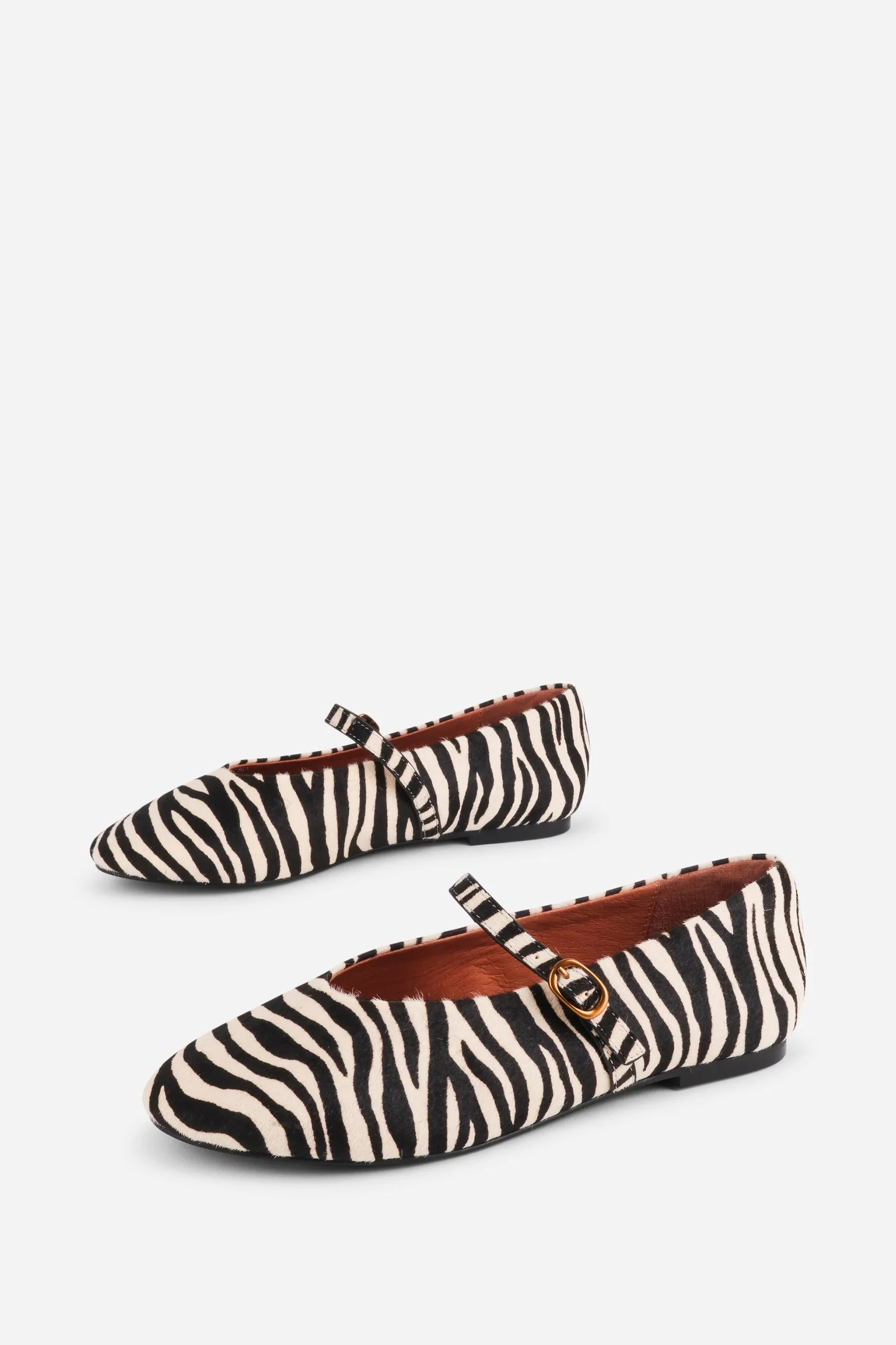 "INTENTIONALLY __________." Larisa Calf Hair Mary Jane Flat - Image 2