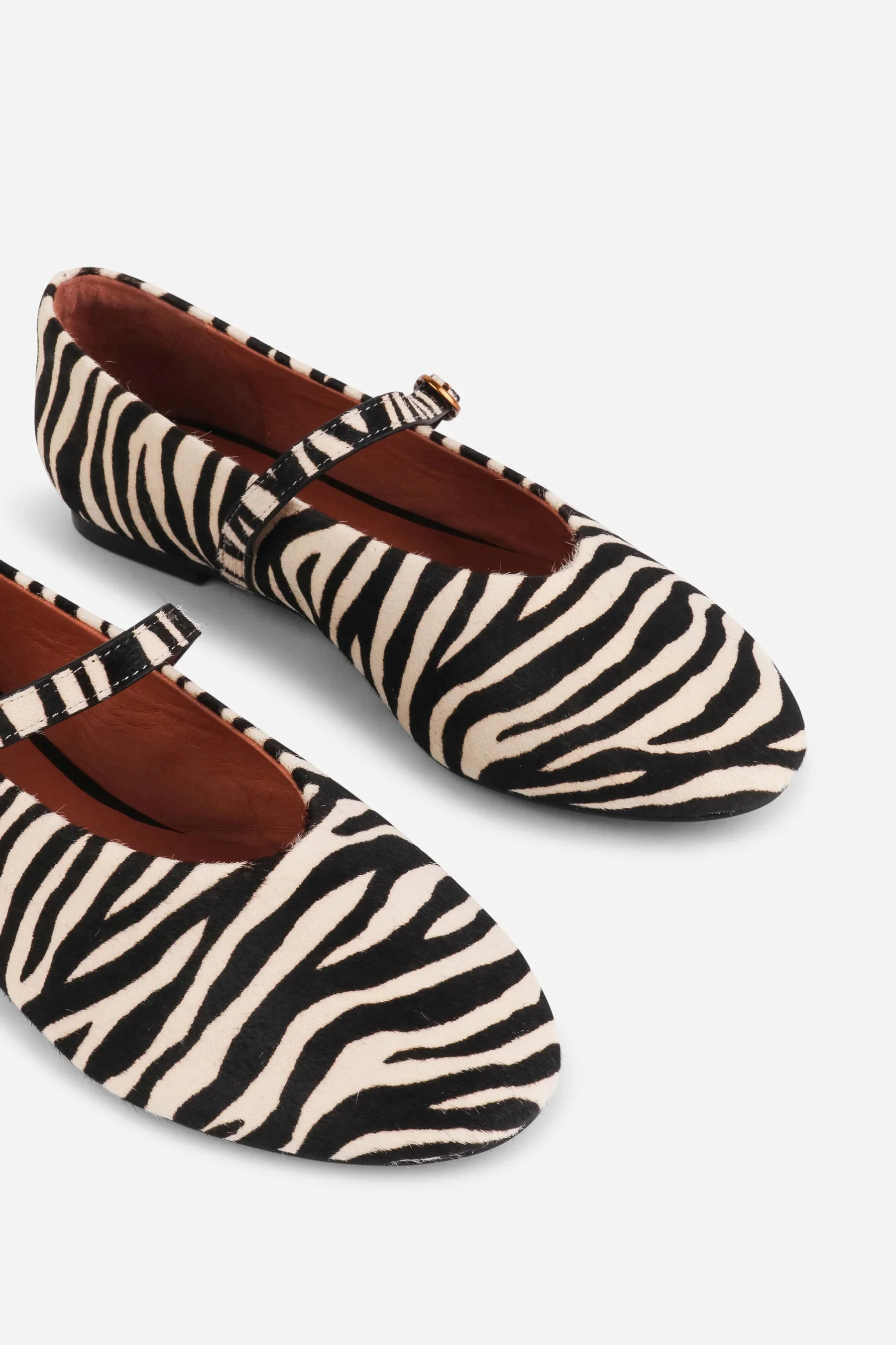 "INTENTIONALLY __________." Larisa Calf Hair Mary Jane Flat - Image 3