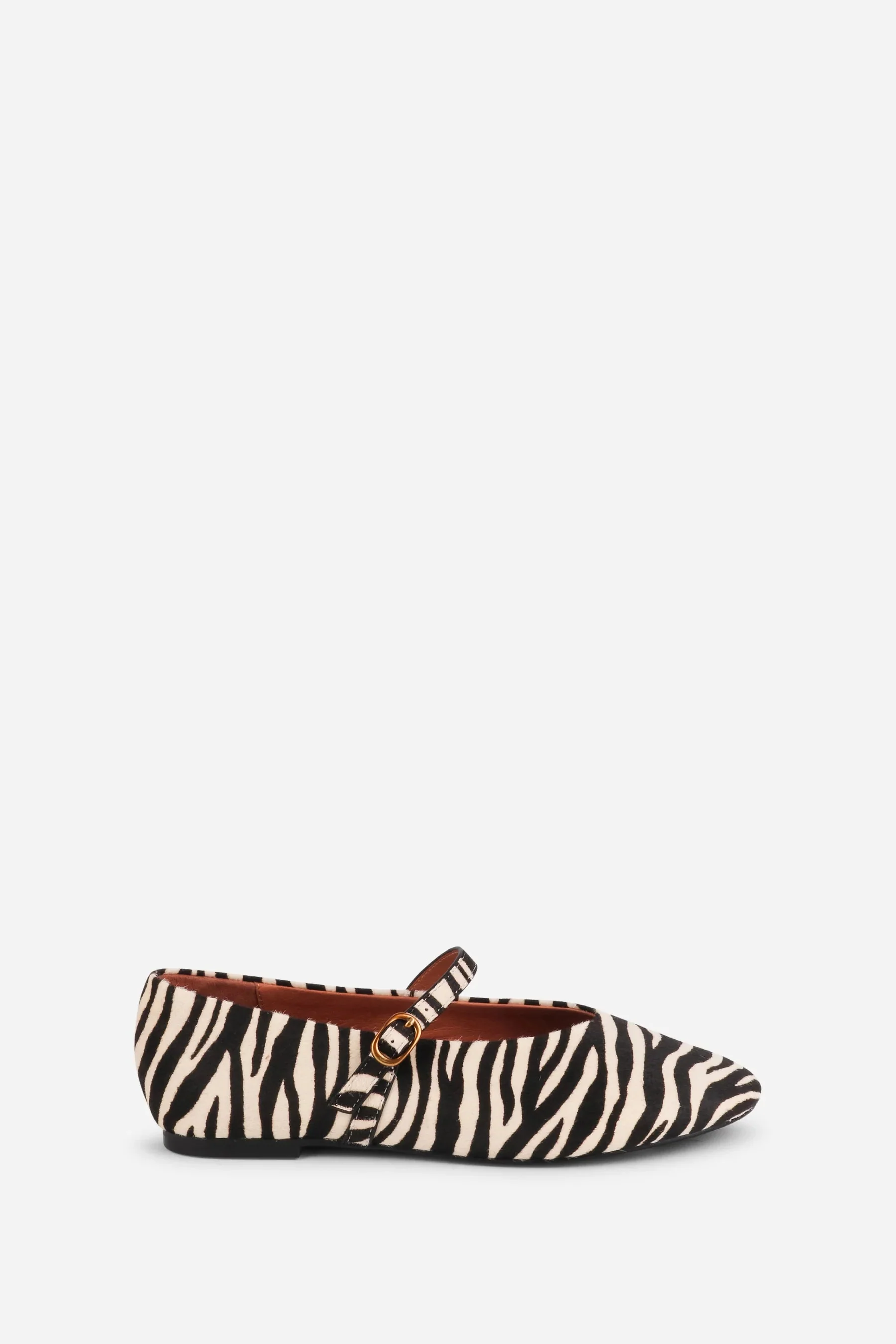 "INTENTIONALLY __________." Larisa Calf Hair Mary Jane Flat - Image 4
