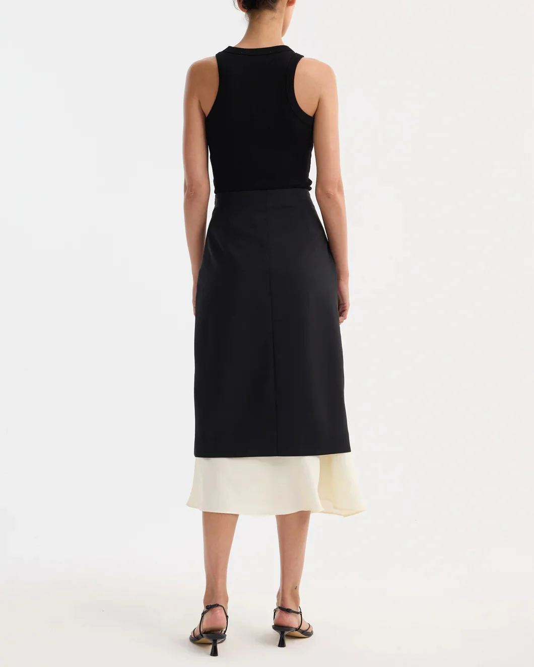Rohe Contrast Upside-Down Skirt - Black - Image 3