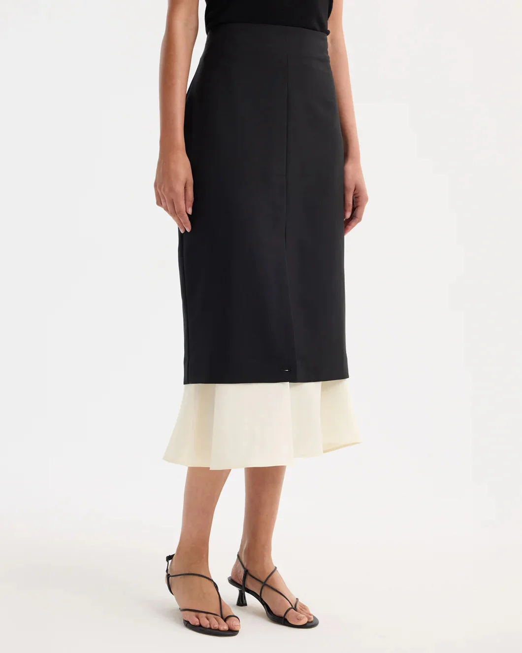Rohe Contrast Upside-Down Skirt - Black - Image 4
