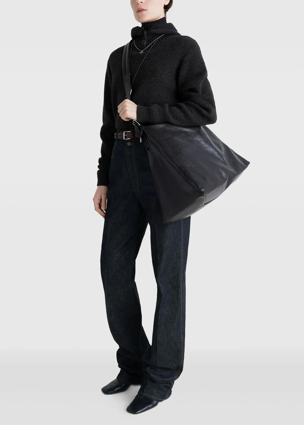 Lemaire Belted Hobo Bag - Dark Chocolate - Image 2