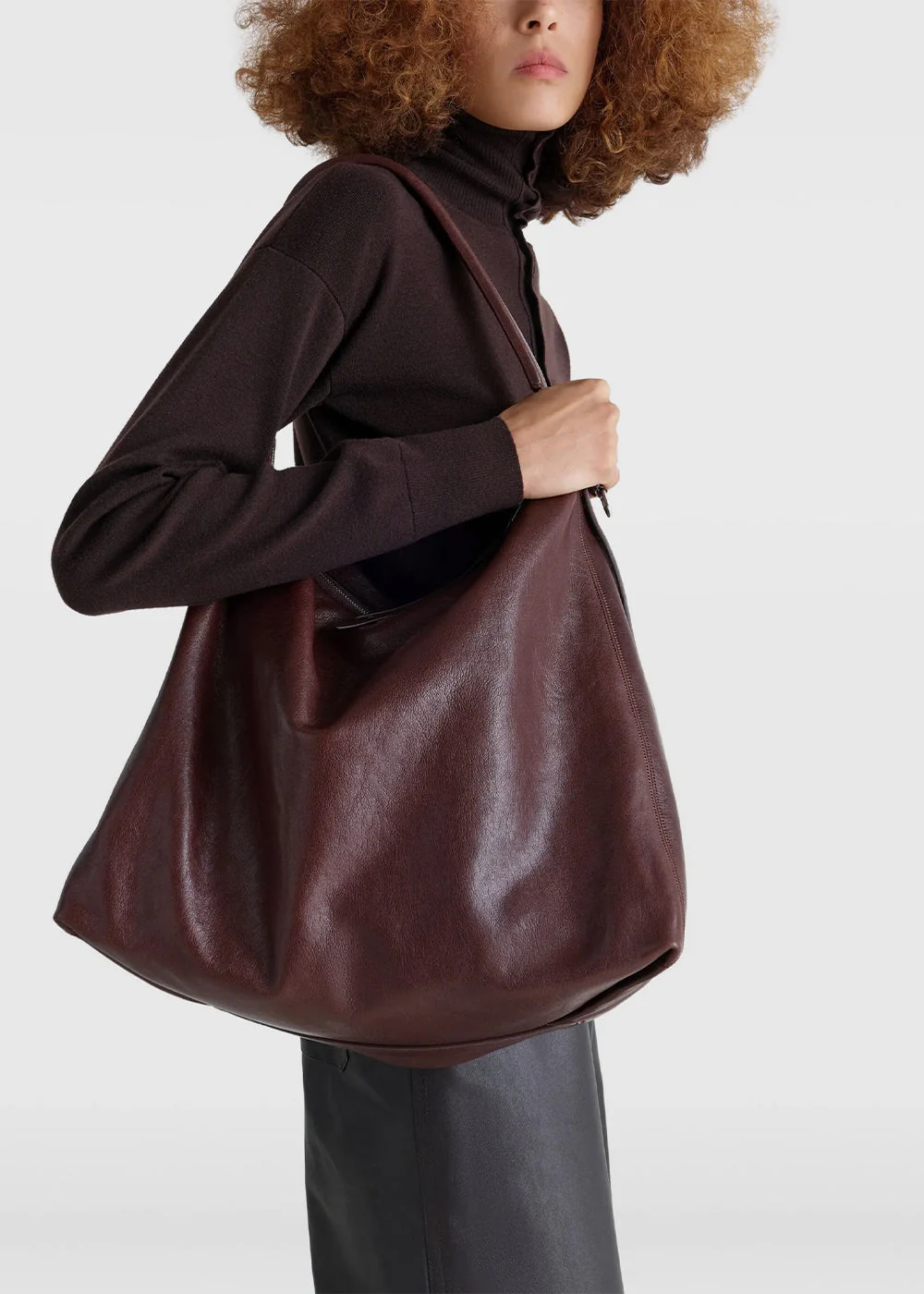 Lemaire Belted Hobo Bag - Espresso - Image 3