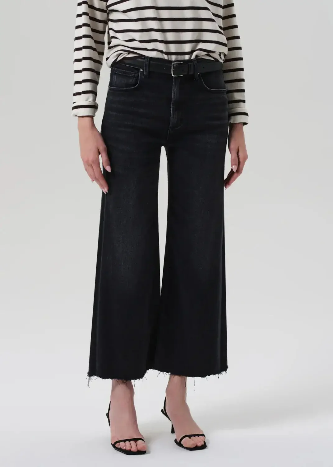 Citizens of Humanity Lyra Wide Leg Crop Raw Hem Jeans - Image 2