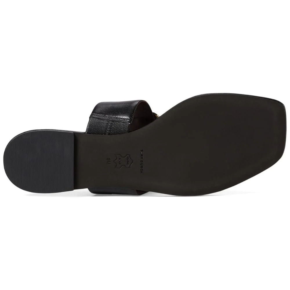 Tory Burch Georgia Leather Open Toe Sandal - Perfect Black - Image 3