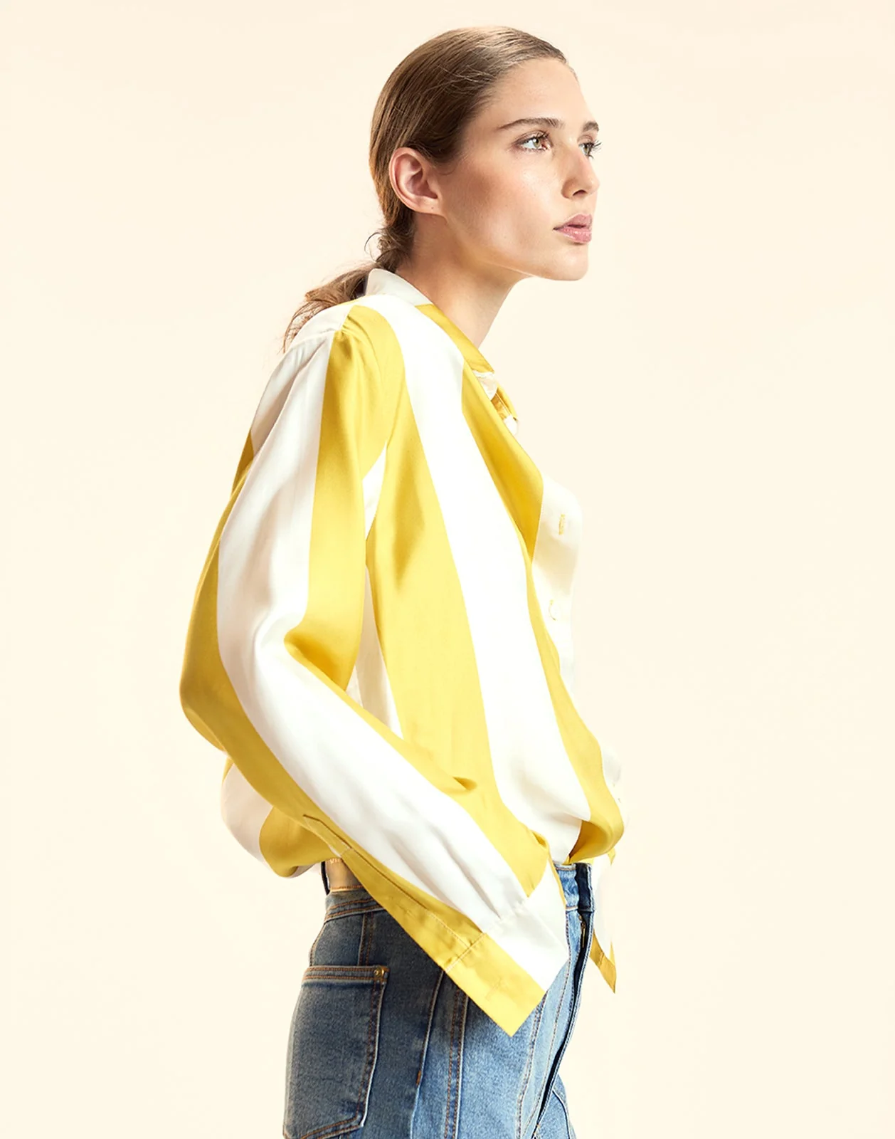 Cynthia Rowley Collectible Stripe Silk Shirt - YLWIVY - Image 3