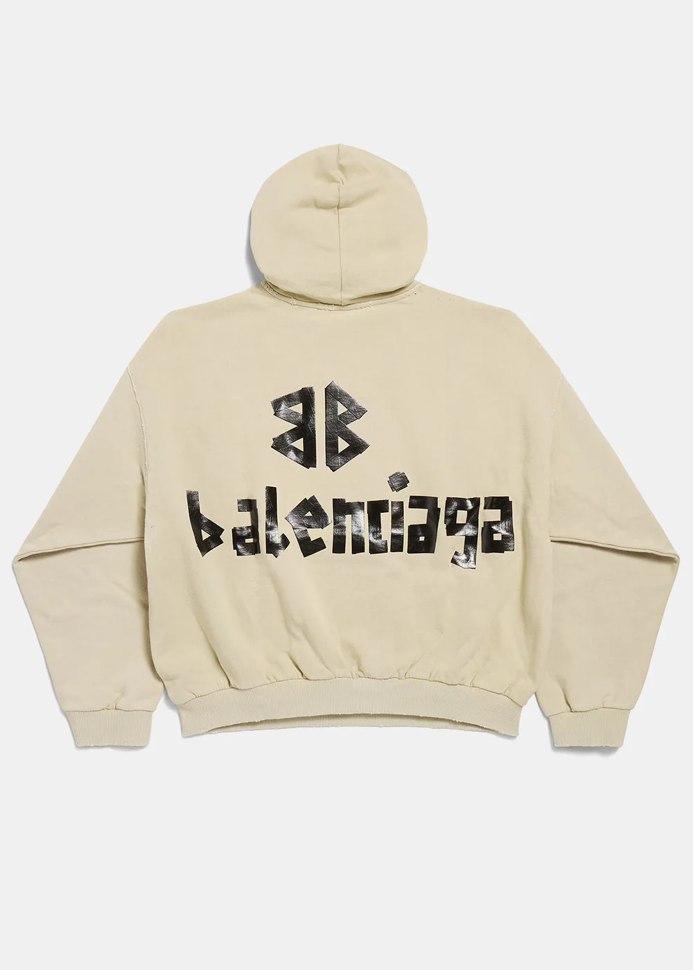 Balenciaga Ripped Pocket Hoodie - Beige - Image 2