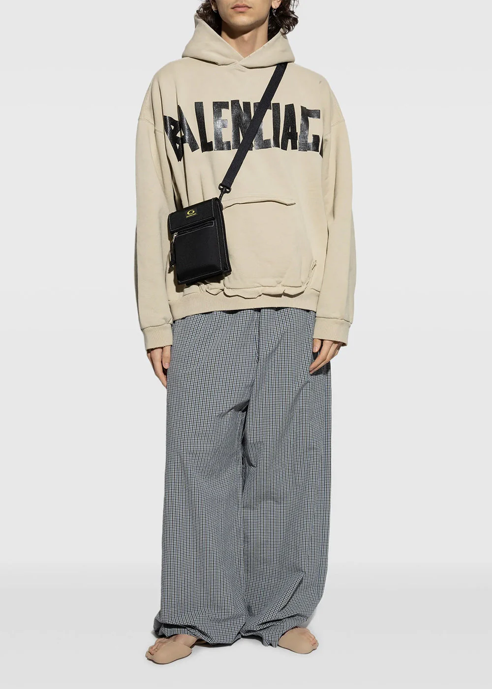 Balenciaga Ripped Pocket Hoodie - Beige - Image 4