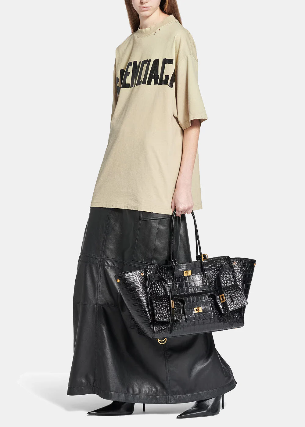 Balenciaga Tape Type Dry Jersey T-Shirt - Beige - Image 5