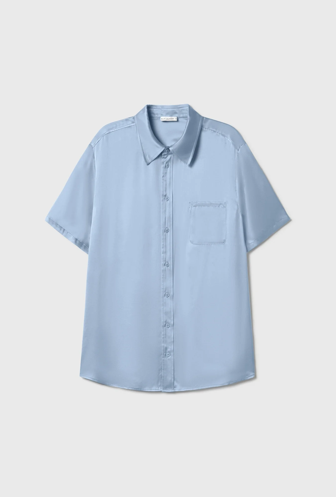 Silk Laundry Short Sleeve Boyfriend Shirt - Cornflower Floral