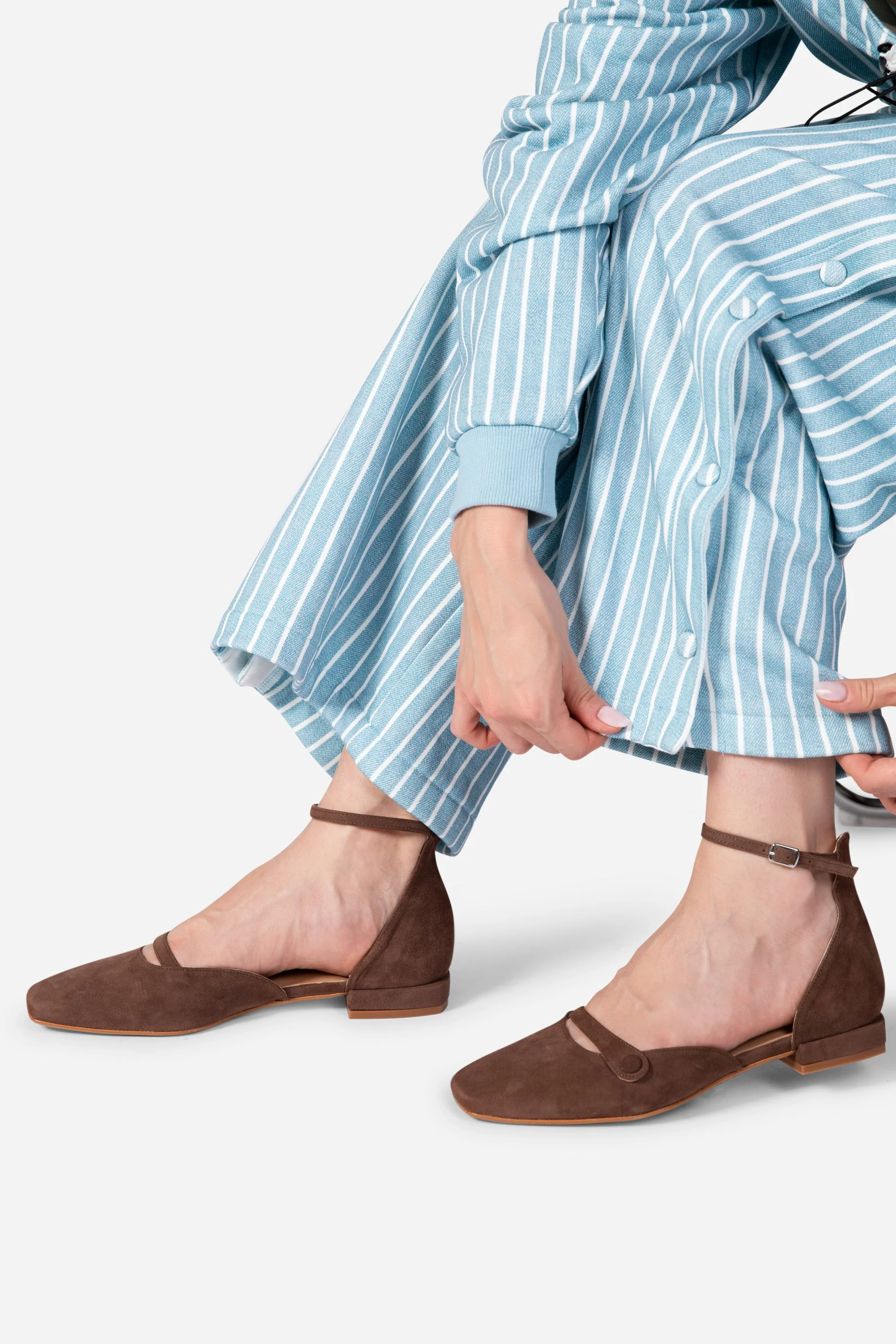 INTENTIONALLY __________. Iris Suede Mary Jane Flat - Chocolate - Image 2