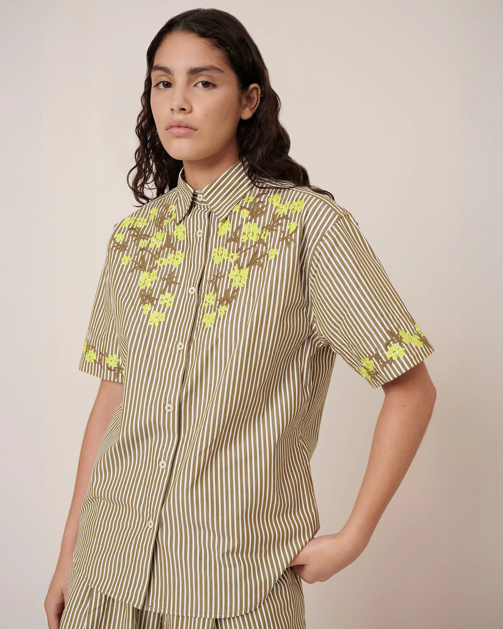 Kowtow Wildflower Shirt - Treetop Stripe - Image 3