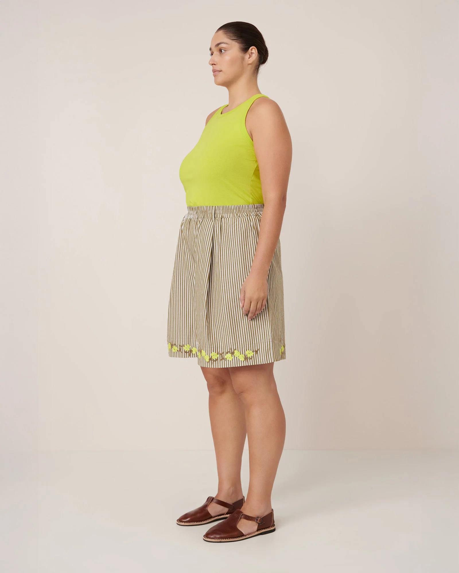 Kowtow Wildflower Shorts - Treetop Stripe - Image 3