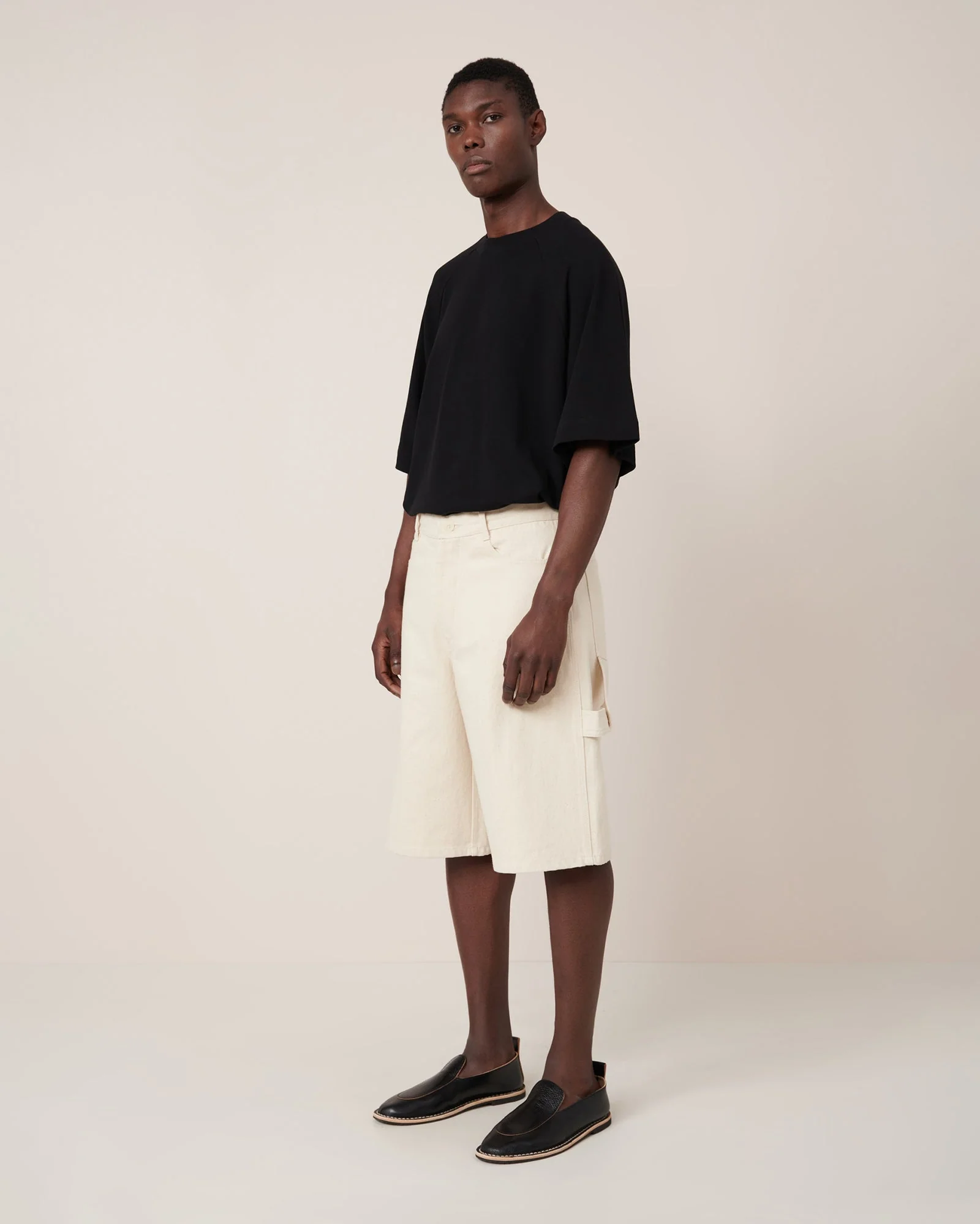 Kowtow Workwear Shorts - Ecru Denim - Image 2