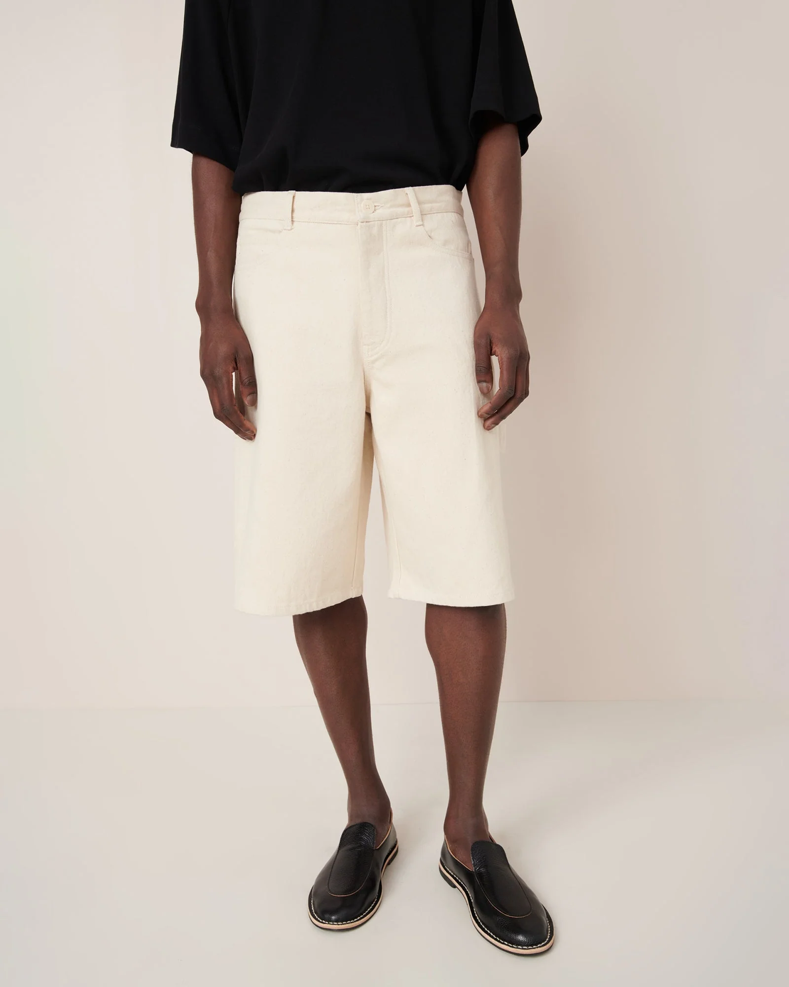 Kowtow Workwear Shorts - Ecru Denim - Image 3