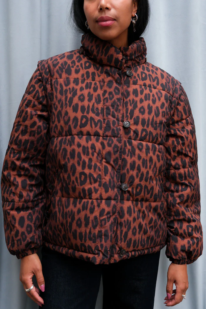 DAMSON MADDER Pearl Chocolate Leopard Puffer Jacket - Leopard - Image 11