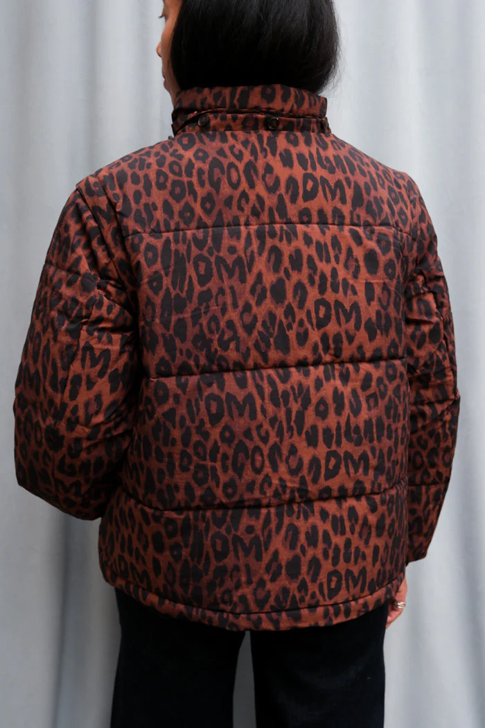 DAMSON MADDER Pearl Chocolate Leopard Puffer Jacket - Leopard - Image 12