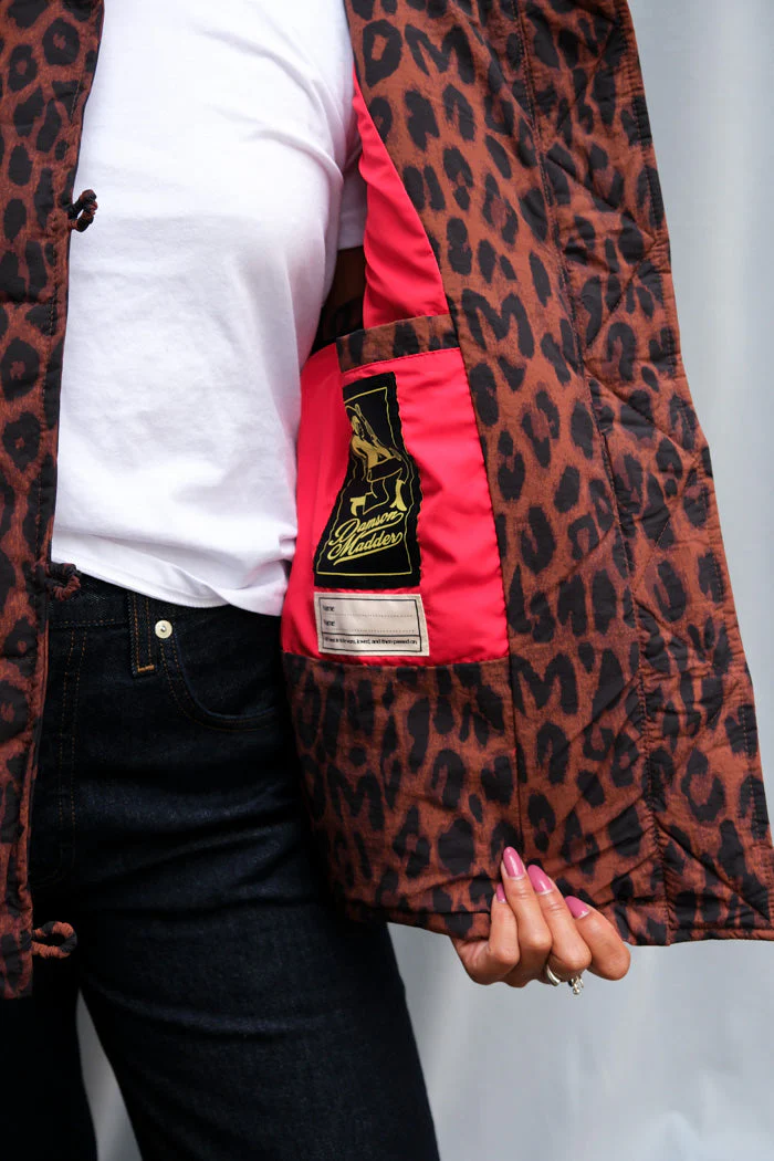 DAMSON MADDER Pearl Chocolate Leopard Puffer Jacket - Leopard - Image 13