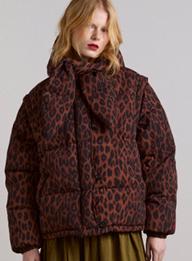DAMSON MADDER Pearl Chocolate Leopard Puffer Jacket - Leopard - Image 2