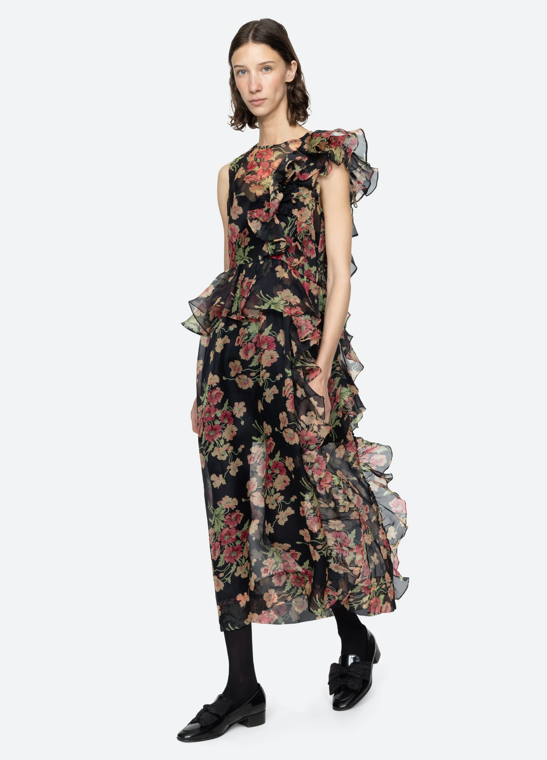 Sea NY Cornelia Midi Dress - Black - Image 6
