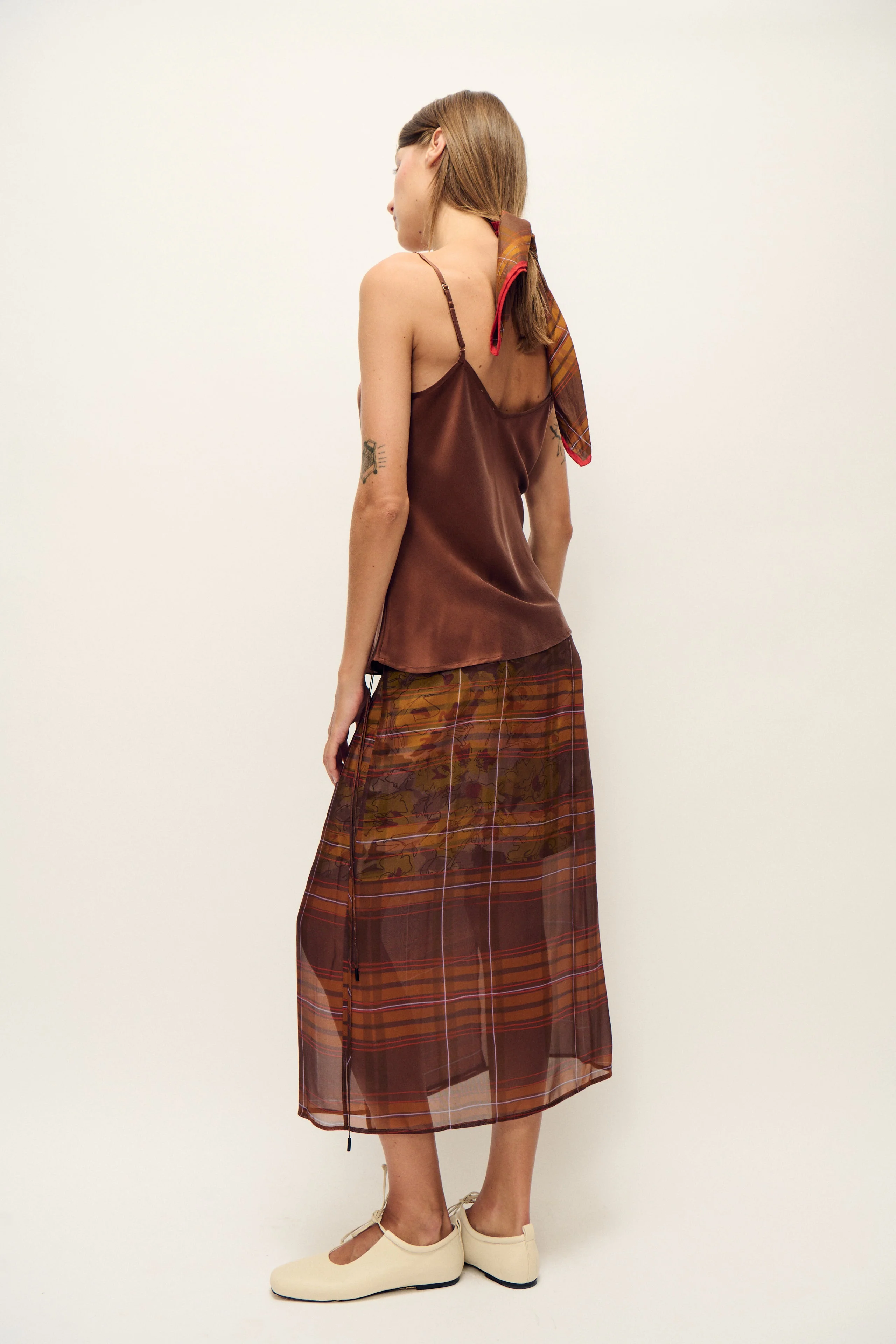 Silk Laundry Bias Cut Cami - Root - Image 3