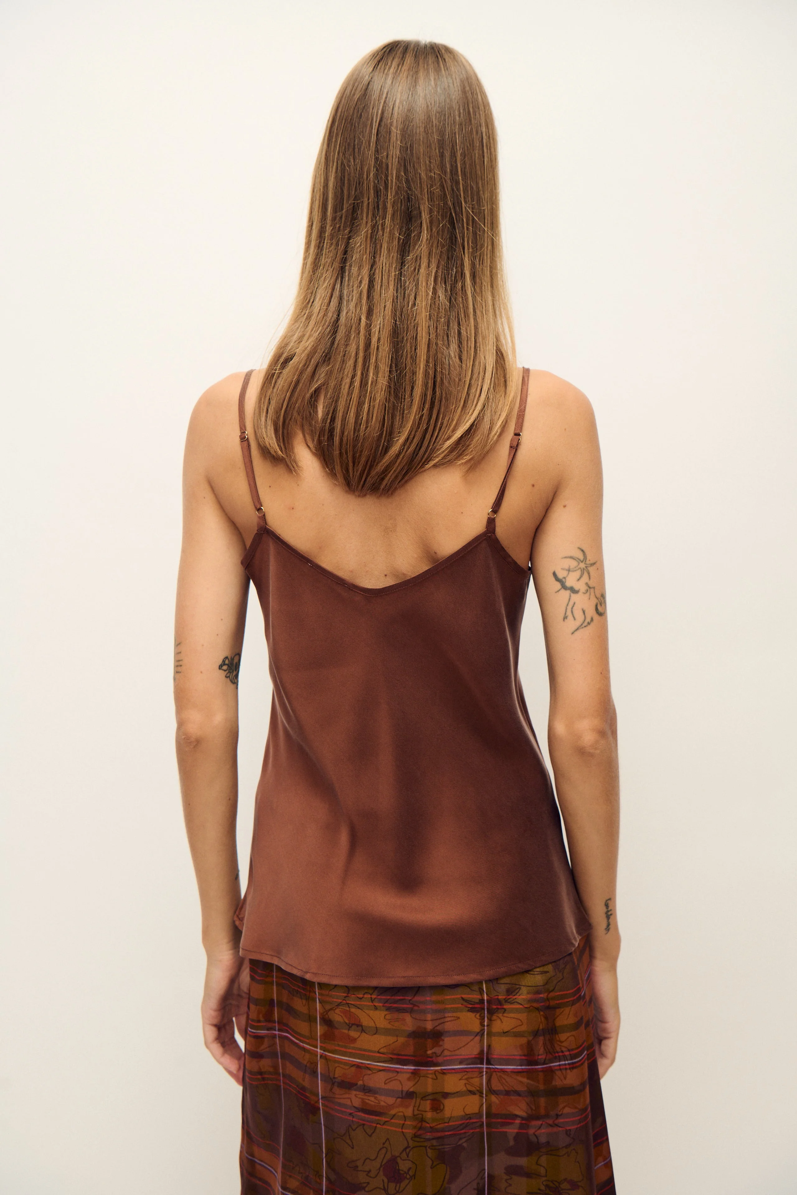 Silk Laundry Bias Cut Cami - Root - Image 4