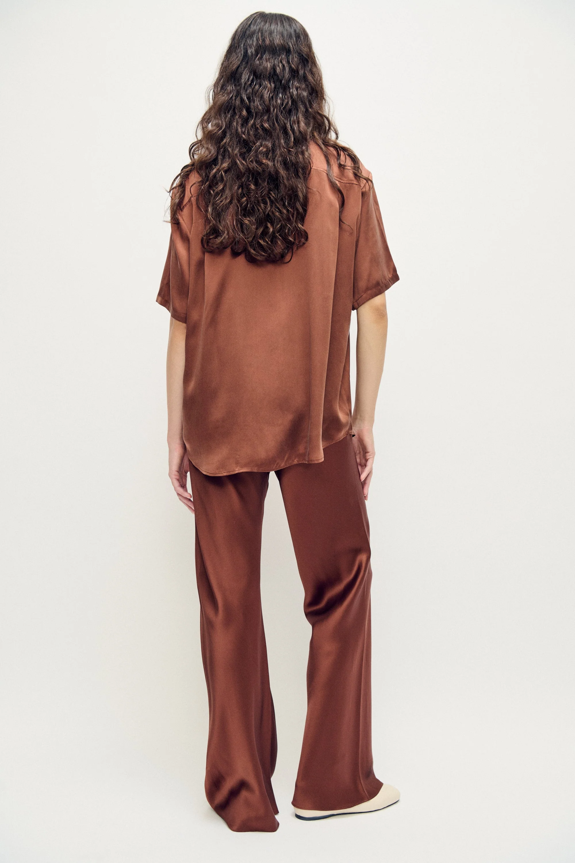 Silk Laundry Bias Cut Pants - Root - Image 3