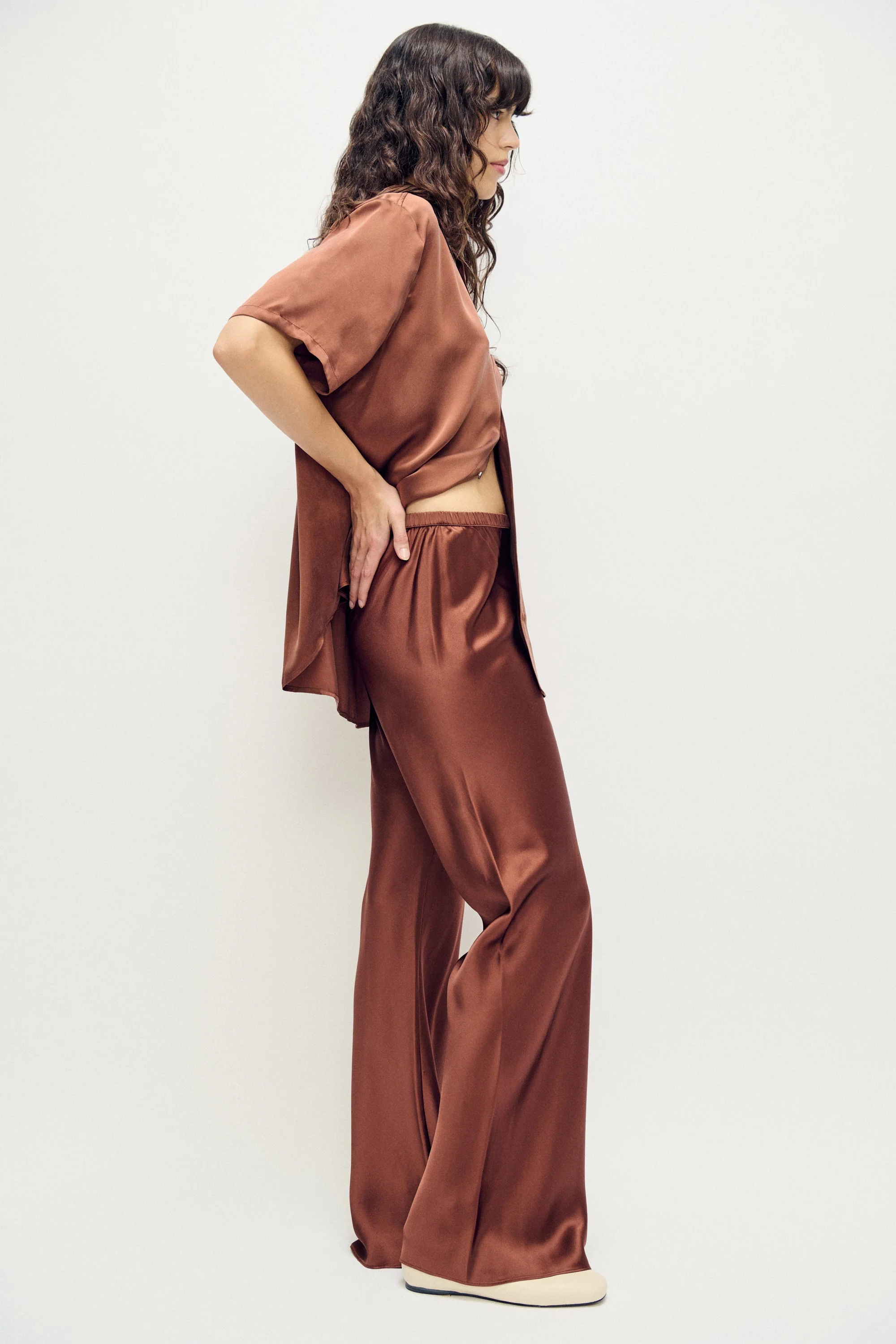 Silk Laundry Bias Cut Pants - Root - Image 5