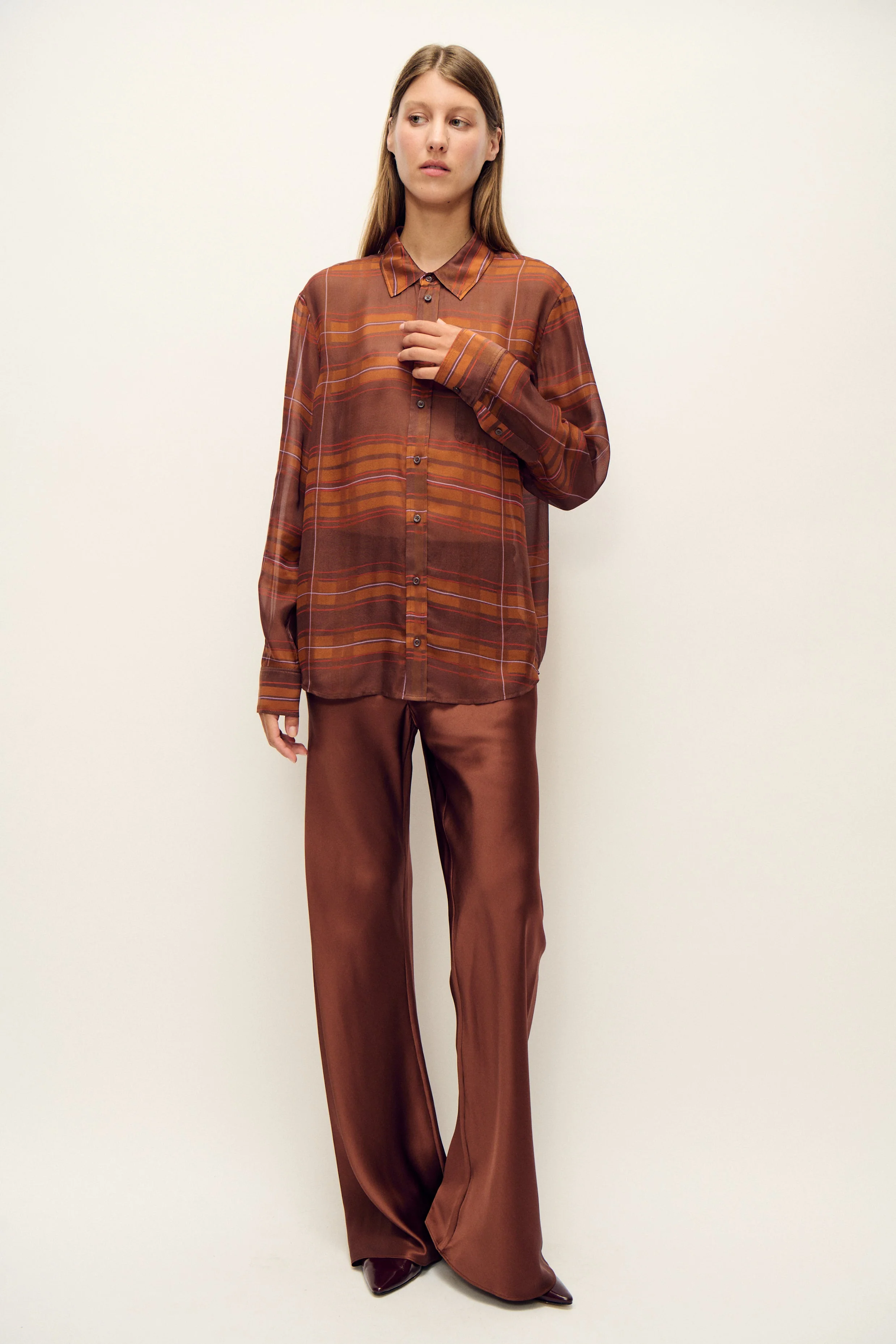 Silk Laundry Bias Cut Pants - Root - Image 6
