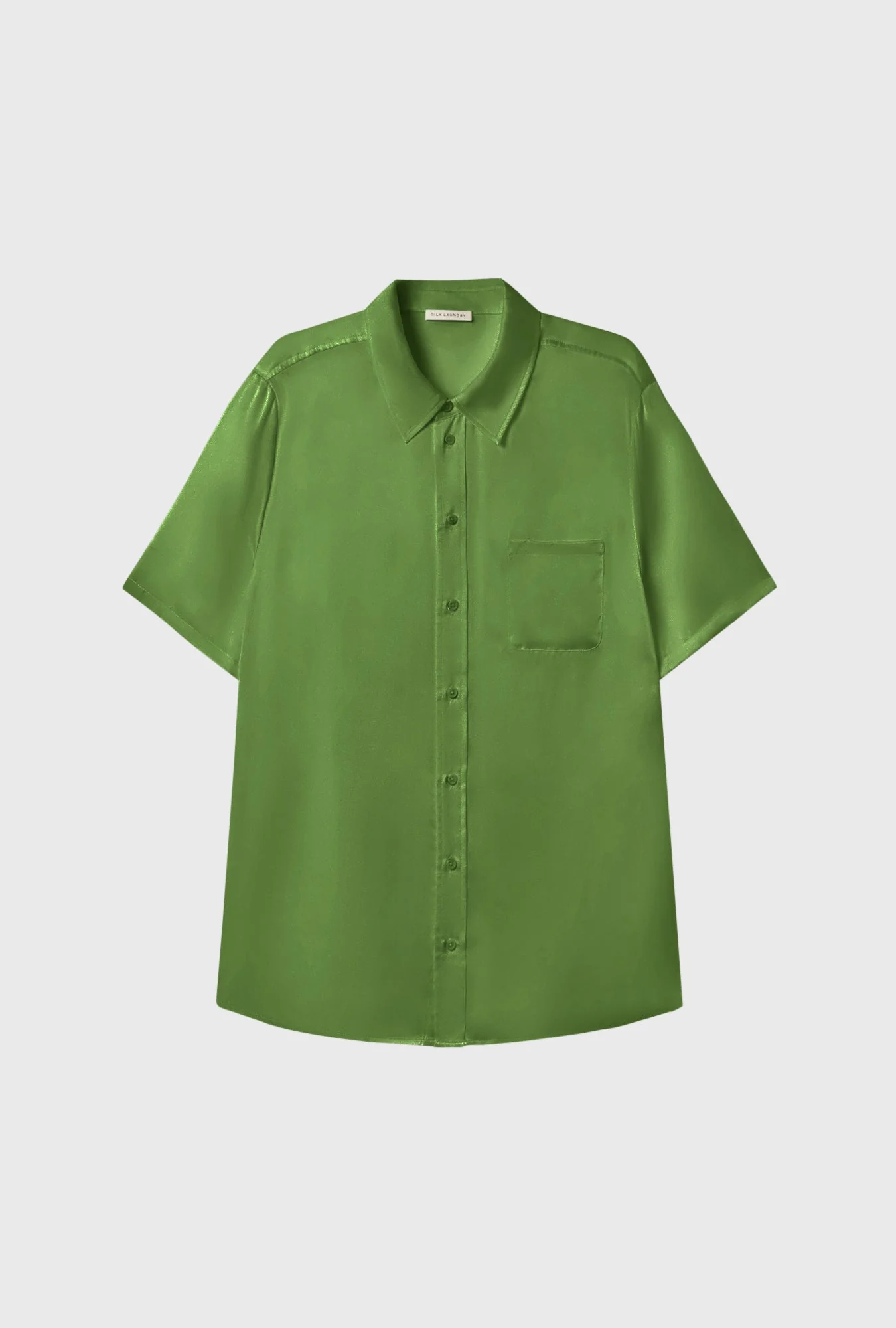Silk Laundry Short Sleeve Boyfriend Shirt - Fields