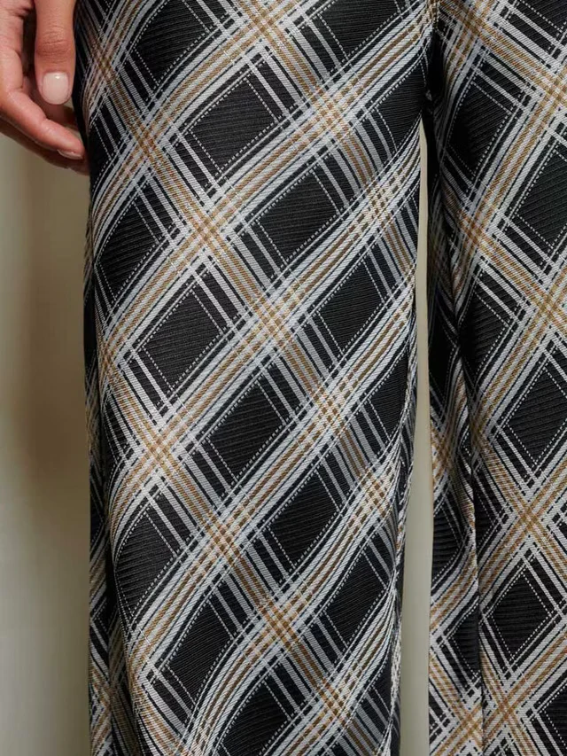 Ghospell Morven Check Trousers - Black/White - Image 3