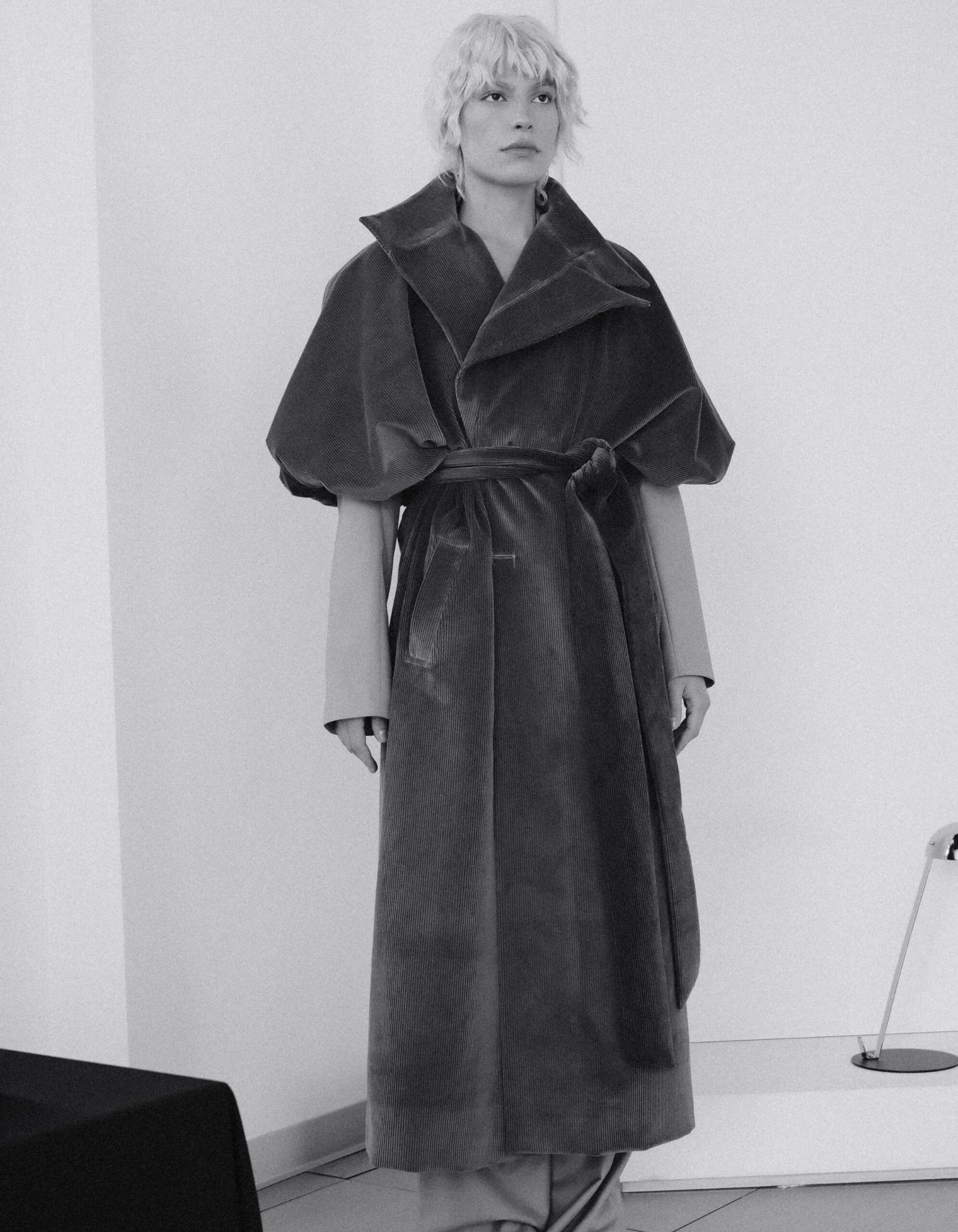 MAET Atem Corduroy Olive Maxi Coat - Image 4