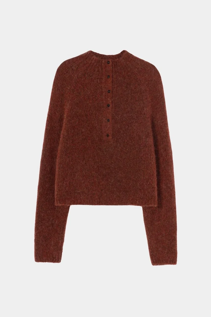 Cordera Baby Alpaca Polo Sweater - Terracotta - Image 4