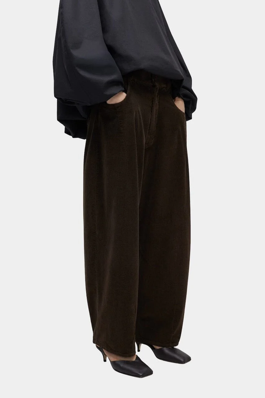 Cordera Corduroy Baggy Pants - Brown - Image 2