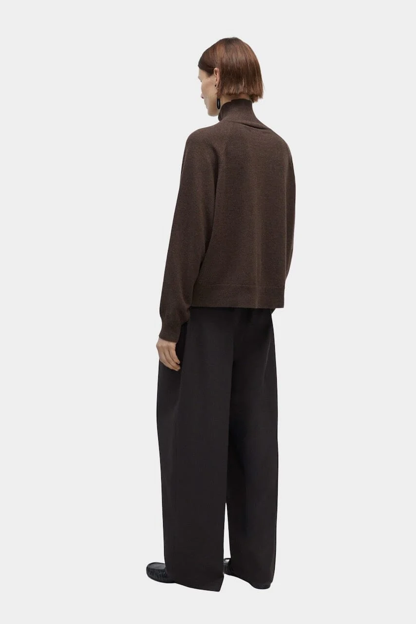 Cordera Merino Wool Buttoned Sweater - Espresso - Image 3