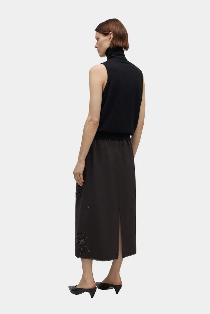 Cordera Merino Wool Turtleneck Vest - Black - Image 3
