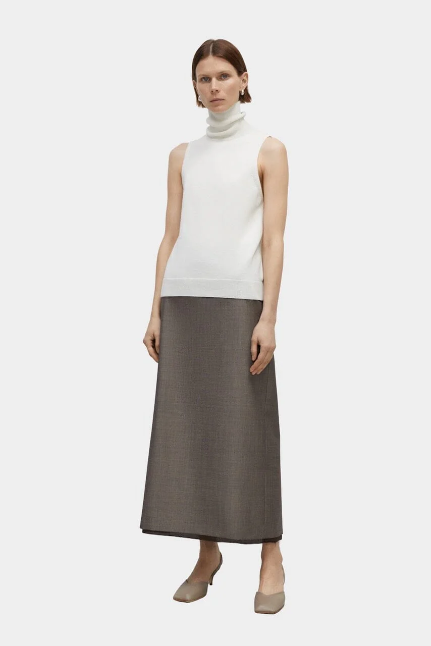 Cordera Merino Wool Turtleneck Vest - White - Image 2