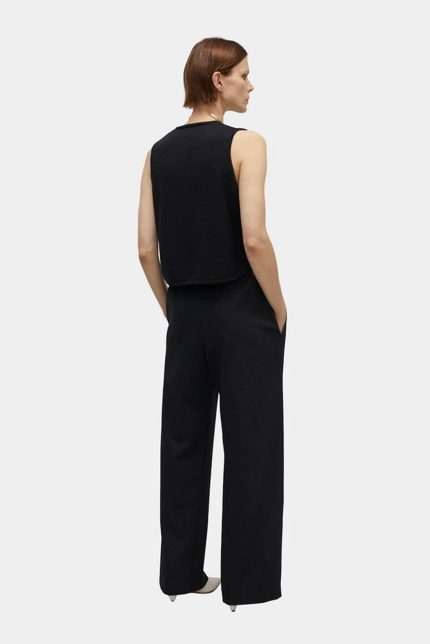 Cordera Merino Wool Waistcoat - Black - Image 3