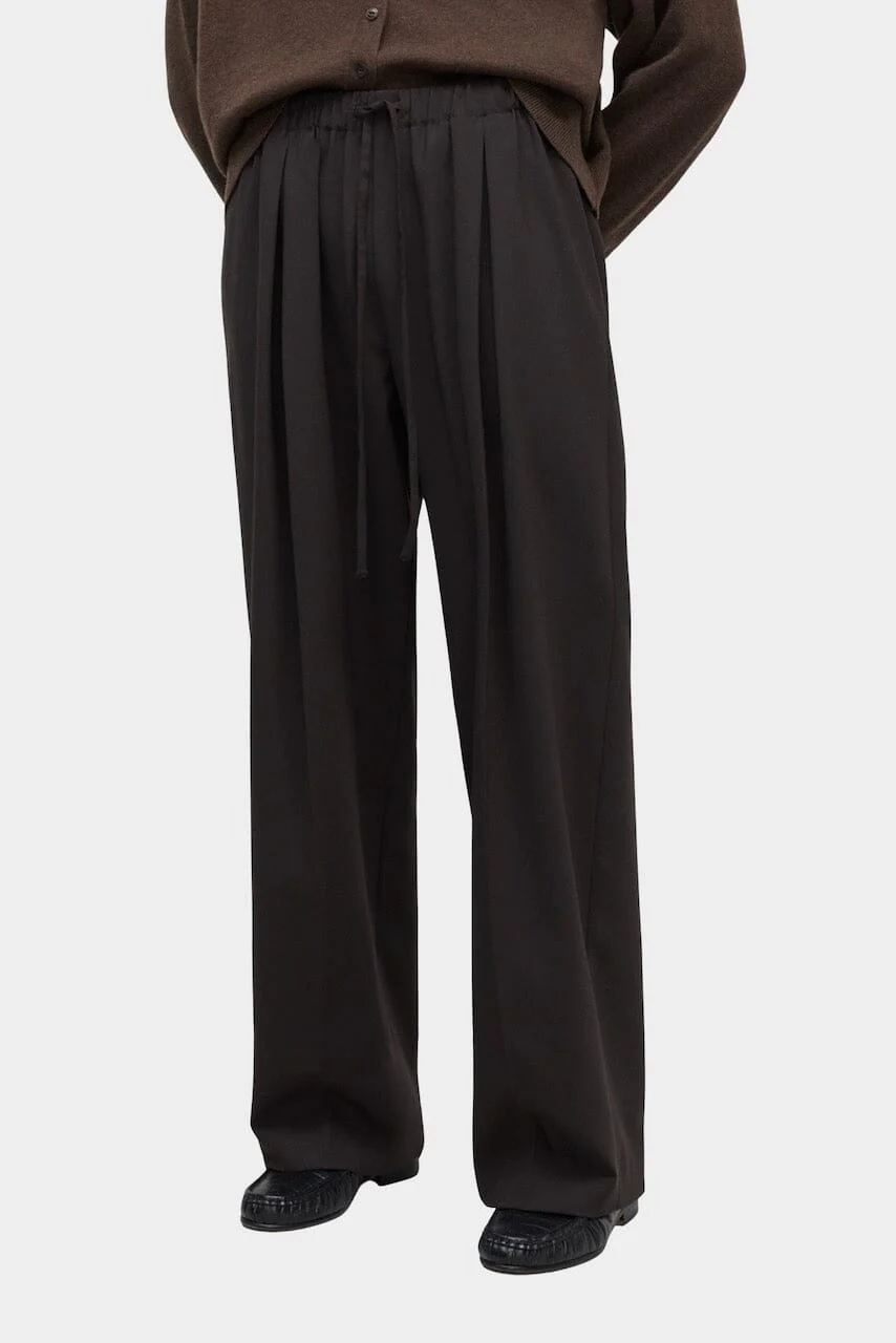 Cordera Pleated Relaxed Pants - Dark Brown - Image 2